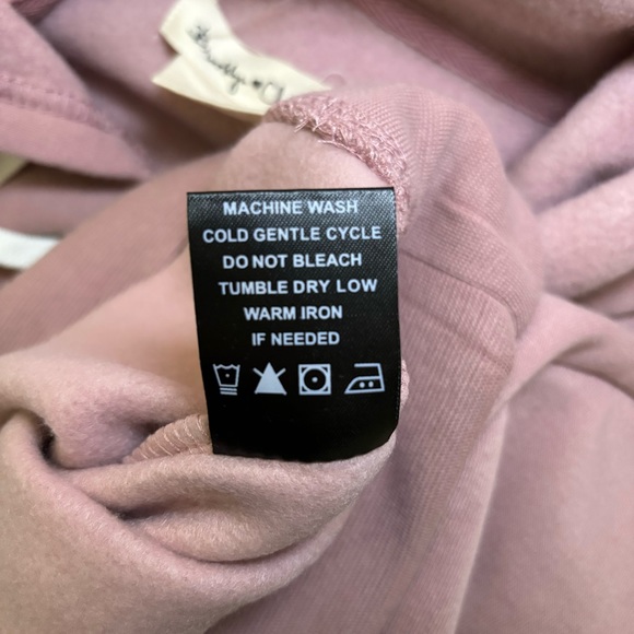 Brooklyn Cloth Pink Good Vibes Girls Club Crop Hoodie Sweatshirt Size Large - Picture 11 of 11